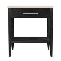 Isa 22 in. W Marble Top 1 Drawer Nightstand with Shelf, Light Brown by Joss & Main