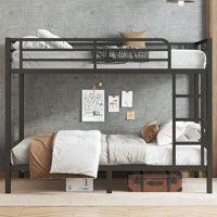 Metal Full XL over Full XL Bunk Bed for Teens & Adults, Space-Saving, Noise-Reducing, No Box Spring Needed by Latitude Run