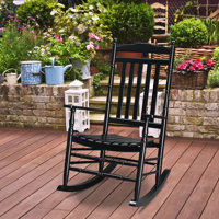 45 In. Solid Slat Back Patio Rocking Chair by Ophelia & Co.