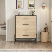 38.6" Tall 4-Drawer Dresser, Freestanding Wood Storage Cabinet for Bedroom, Living Room, Entryway by Ebern Designs