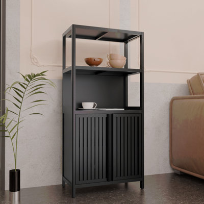 Bamboo Storage Cabinet, Separate Bathroom Cabinet With 2 Doors, Floor Cabinet Organizer For Living Room, Kitchen, Entrance by Highland Dunes