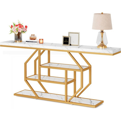 70.9" Extra Long Console Table with 4-Tier Storage by 17 Stories