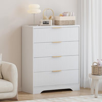 31.5" Dresser with 4 Drawers, Fluted Texture & Metal Handles, Compact Storage Cabinet for Bedroom, Living Room by Ebern Designs