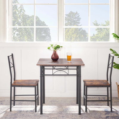 3-Piece Kitchen Dining Room Table Set with Durable Structure and Easy Maintenance, Ideal for Creating a Harmonious Dining Atmosphere by Wrought Studio