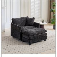 Cloud Sofa Ottoman only, Modern Sectional Couch, for Living Room Bedroom and Apartment, Comfy Double Layer Upholstered Seat Cushion, Breathable Chenil by Ebern Designs