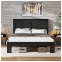 Sturdy Queen Size Wood Platform Bed Frame with Noise-Free Design, Large Under-Bed Storage, and Easy Assembly by Latitude Run