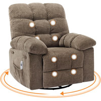 Oversized Rocking Recliner Chair, 360 Degree Swivel Massage Chair with Vibration Massage and Heat