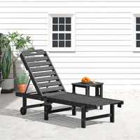 78" Long Outdoor Reclining Chaise Lounge With Cup Holder & Wheels by Winston Porter