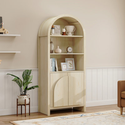 Arched Kitchen Pantry, Modern Farmhouse Wood Kitchen Storage Cabinets ,Arched Storage Display Cabinet With Adjustable Shelves, Versatile Cupboard For by Lark Manor