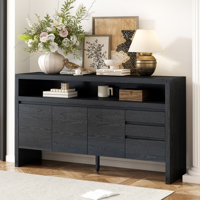 60" W 3-door Wood Storage File Cabinet Credenza With 3 Drawers by Inbox Zero