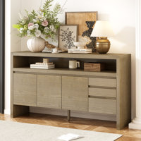 60" W 3-door Wood Storage File Cabinet Credenza With 3 Drawers by Inbox Zero