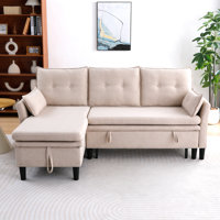 L-shaped Reversible Chaise Sectional Sofa With Storage - Cotton-linen, Office & Apartment Ready by Latitude Run