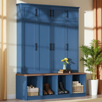 Hall Tree 59.03" Wide With Bench And Storage by Hokku Designs