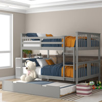 Full over Full Bunk Bed with Twin Size Trundle and Ladder by Latitude Run