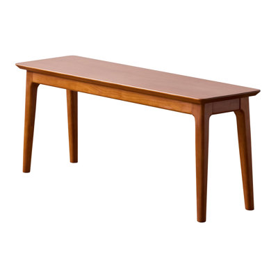 Solid Boxwood Bench with Mid-Century Design - 43.3" or 51.2" Length Options for Entryway & Dining by George Oliver