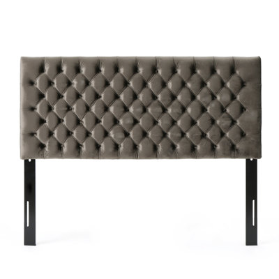 Tufted Upholstered Queen Size Bed Headboard in Modern Button Design, Adjustable Solid Wood Head Board, Solid Wood Head Board with Durable Metal Legs i by Latitude Run