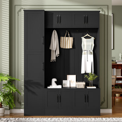 Hall Tree 59.03" Wide With Bench And Storage by Lark Manor