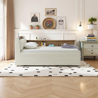 Twin Size Smart Daybed with Storage Drawers, LED Headboard & Wireless Charging by Ivy Bronx
