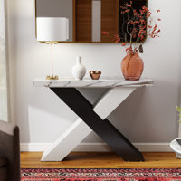 Narrow Sofa Table for Hallway, Living Room, Entrance, Foyer, White by Wrought Studio