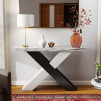 Narrow Sofa Table for Hallway, Living Room, Entrance, Foyer, White by Wrought Studio