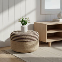 Cera Wide Round Pouf Ottoman