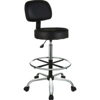 Multi-Purpose Adjustable Drafting Spa Bar Stool With Foot Rest And Wheels - Black by Brayden Studio