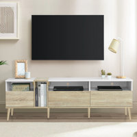 Modern TV With 3 Drawers And Open Shelves, Media Console Table For Tvs Up To 80