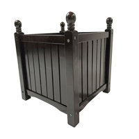 Wood Square Outdoor Planter Box - Black, For Garden/Patio/Herb Plants by Ebern Designs