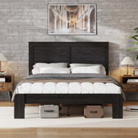 Bed Frame, Wood Platform Bed Frame , Noise Free,No Box Spring Needed And Easy Assembly Tool,Large Under Bed Storage