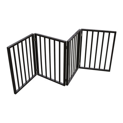 Brown Arc Wooden Freestanding Pet Gate - Folding Dog Gate For Doorways/Stairs by Tucker Murphy Pet
