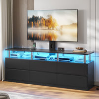 Modern Led Tv Stand With Mount And Power Outlet, With 6 Drawers,tv Mount For 32/45/55/60/65/70/75 Inch Tvs,entertainment Center For Living Room,bedroo by Wrought Studio