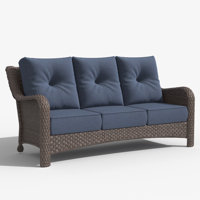 Patio Couch Pe Wicker Deep Seating Outdoor Sofa With Removable Cushions, 3 Seater Rattan Sofa, Outdoor Furniture For Balcony, Deck, Garden And Poolsid by Winston Porter