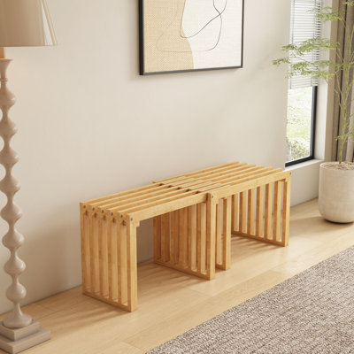 Dining Bench Solid Wood Hallway Entryway Bench Extendable Outdoor Bench by George Oliver