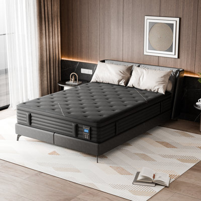 Ultra Firm Mattress 14" Mattress Memory Foam Blend Extra Lumbar Support For Back Pain Relief And Cool Sleep Firm Foam Encasement Edge
