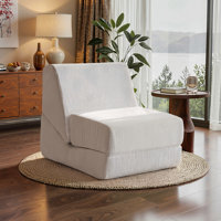 3 IN 1 Convertible Folding Sofa Chair, Corduroy Sleeper Chair, Floor Chair Bed With Back Support, Space Saving & No Assembly by Ebern Designs
