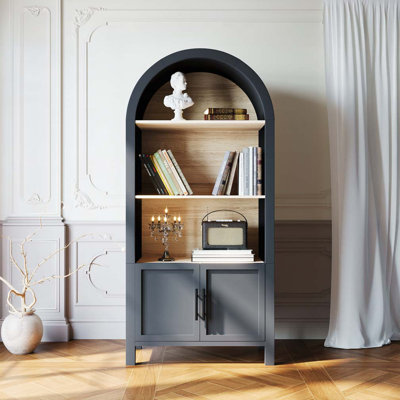 Arched Bookcase with Storage,3-Tier