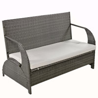 Versatile Outdoor Rattan Loveseat Convertible To Four Seats And Table, Ideal For Gardens And Lawns by Bay Isle Home