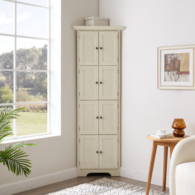 72-Inch Corner Kitchen Storage Cabinet - High-Standing Storage Rack Suitable For Kitchens, Bathrooms, And Living Rooms | Storage Cabinet by Winston Porter
