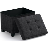 Collapsible Rectangle Small Storage Ottoman with Legs - 12" x 16" x 12" by Ebern Designs