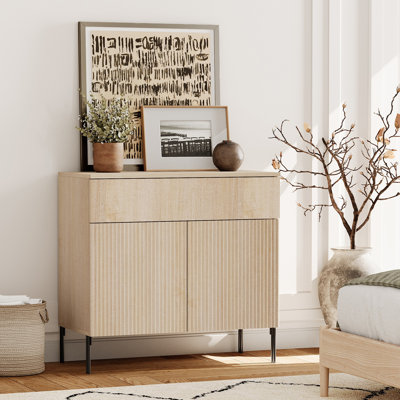 Union Rustic Modern Wood 31.5" Dresser With Reeded Design, Minimalist Dresser Organizer Storage For Bedroom,Living Room, Entryway
