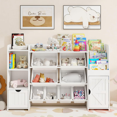 Tiered Bookshelf And 7 Storage Cubbies by Gracie Oaks