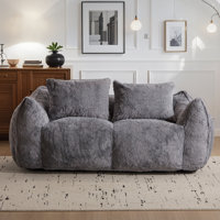 Oversized Plush Bean Bag Chair, Large Lounger For Adults With Pillows, Soft Fluffy Loveseat For Living Room Or Bedroom, No Assembly Required by Trule