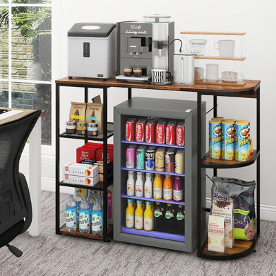 Coffee Bar Cabinet With Fridge Storage by 17 Stories