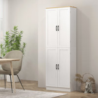 67" Freestanding Kitchen Pantry, 4-Door Storage Cabinet Organizer with Adjustable Shelves, Kitchen Cabinet with Doors and Shelves by Latitude Run