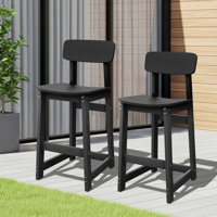 Simple and Modern HDPE Outdoor Bar Stool Adirondack Chair Set of 2