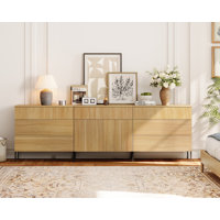 94.5" Modern Reeded 7-Drawer Dresser Set For Bedroom, Minimalist Chest Of Drawers With Storage, Wooden Dresser For Living Room, Bedroom, Entryway by Ebern Designs