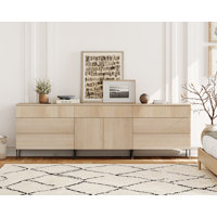 94.5" Modern Reeded 7-Drawer Dresser Set For Bedroom, Minimalist Chest Of Drawers With Storage, Wooden Dresser For Living Room, Bedroom, Entryway by Ebern Designs