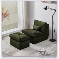 Comfortable Compact Sofa with Ottoman for Versatile Living Spaces, Perfect for Relaxation and Storage by Ebern Designs