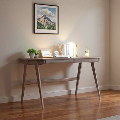 Retro Solid Wood Storage Drawer Writing Desk by Corrigan Studio