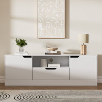Tv Stand For 55/60/65 Inch Tv, Entertainment Center With 2 Doors & Drawer, Media Tv Console Table With Storage Cabinet For Living Room, Bedroom by Ivy Bronx